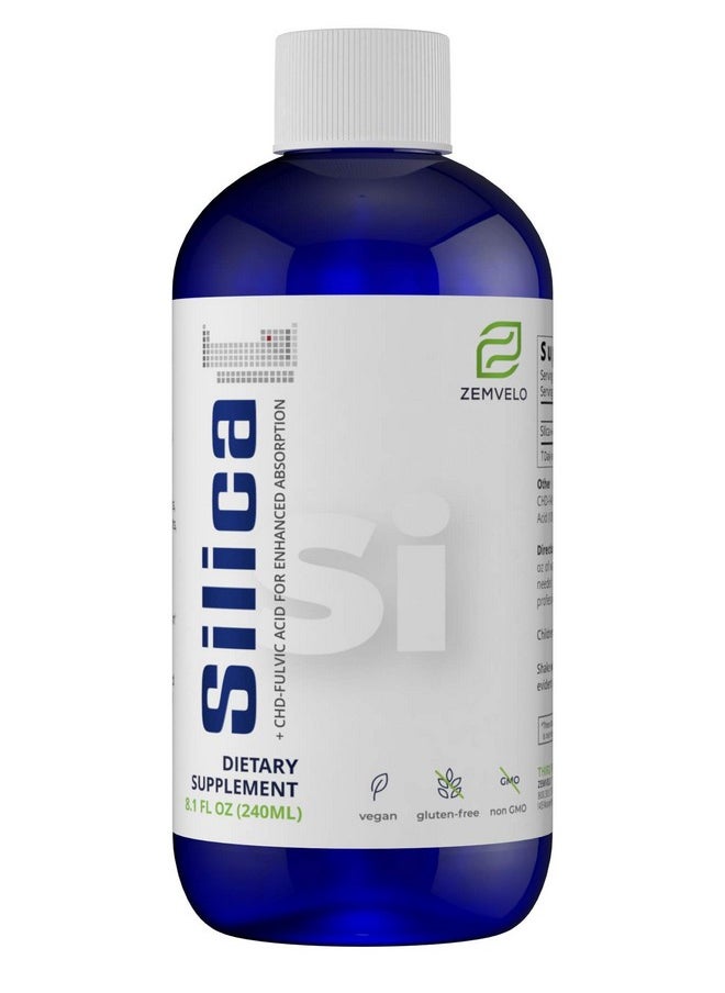 Zemvelo Liquid Ionic Silica Hair Skin  Nails Nutrition  Collagen Support  Joint Support For Health Tendons  Cartilage  8 Oz 48 Day Supply  - Image 2