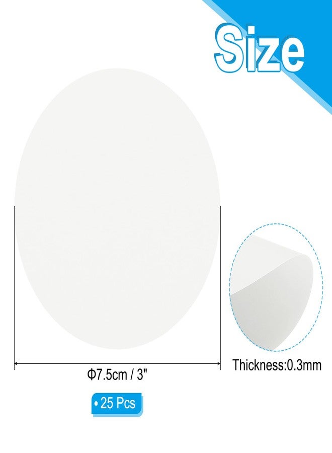 باتيكيل ورق مقوى دائري من باتيكيل، 3 بوصات، 25 قطعة من الورق المقوى السميك على شكل دائري، مناسبة لمشاريع الحرف اليدوية وتزيين لوحات الإعلانات في الفصول الدراسية، لون أبيض - Image 2