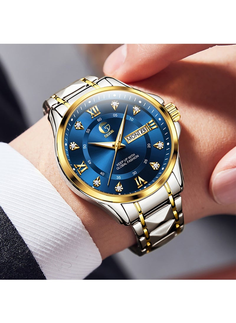 Gsquare Men's Analog Quartz Blue Dial Stainless Steel Watch-2910  - Image 3