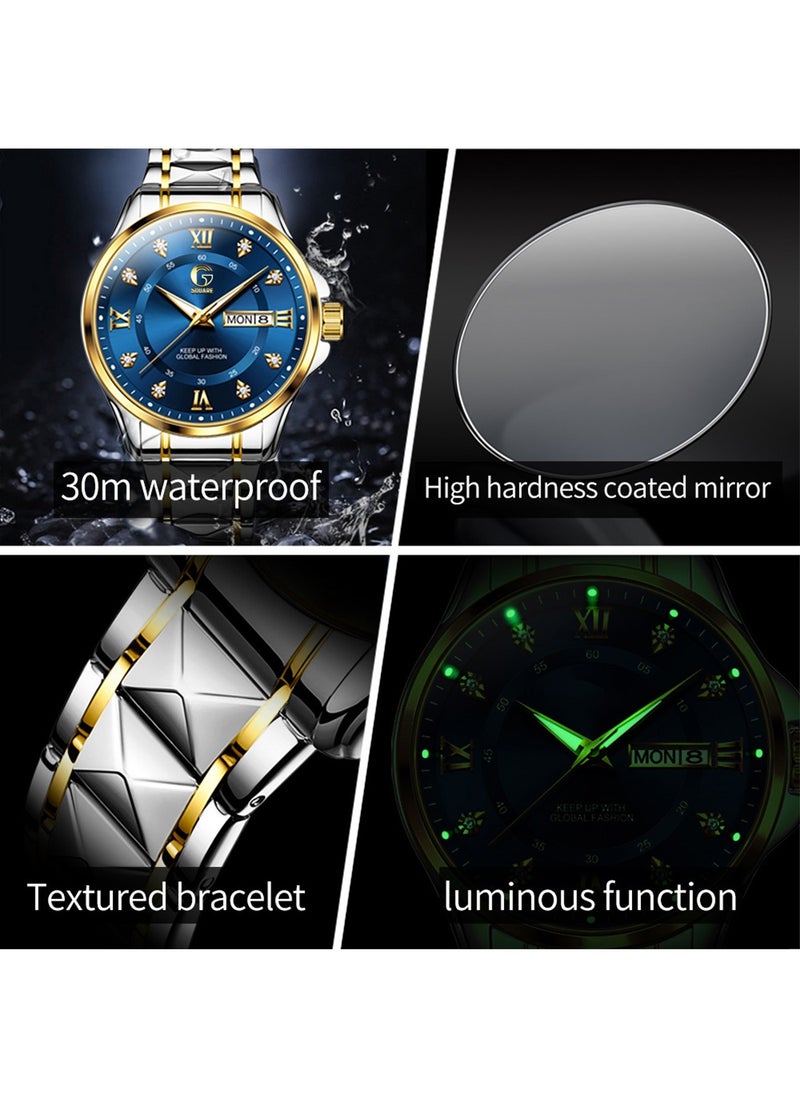 Gsquare Men's Analog Quartz Blue Dial Stainless Steel Watch-2910  - Image 4