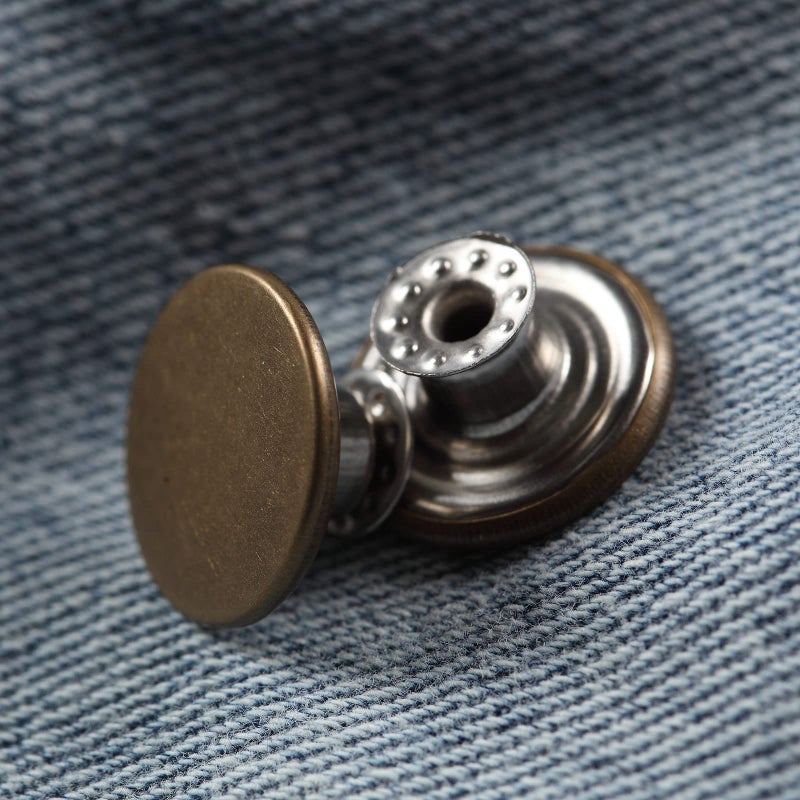 MASONEE 20 Sets 17mm Replacement Jeans Buttons, Metal, Snap Fasteners, No Sew, Ronze, Jet Black - Image 3