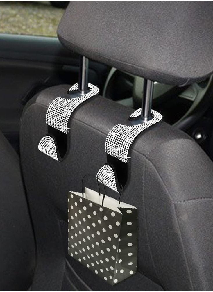 Excefore - Bling Glasses Holder with Car Hooks, Car Glasses Case Crystal Sunglasses Holder for Car Sun Visor Sunglasses Storage Case Organizer - Image 1