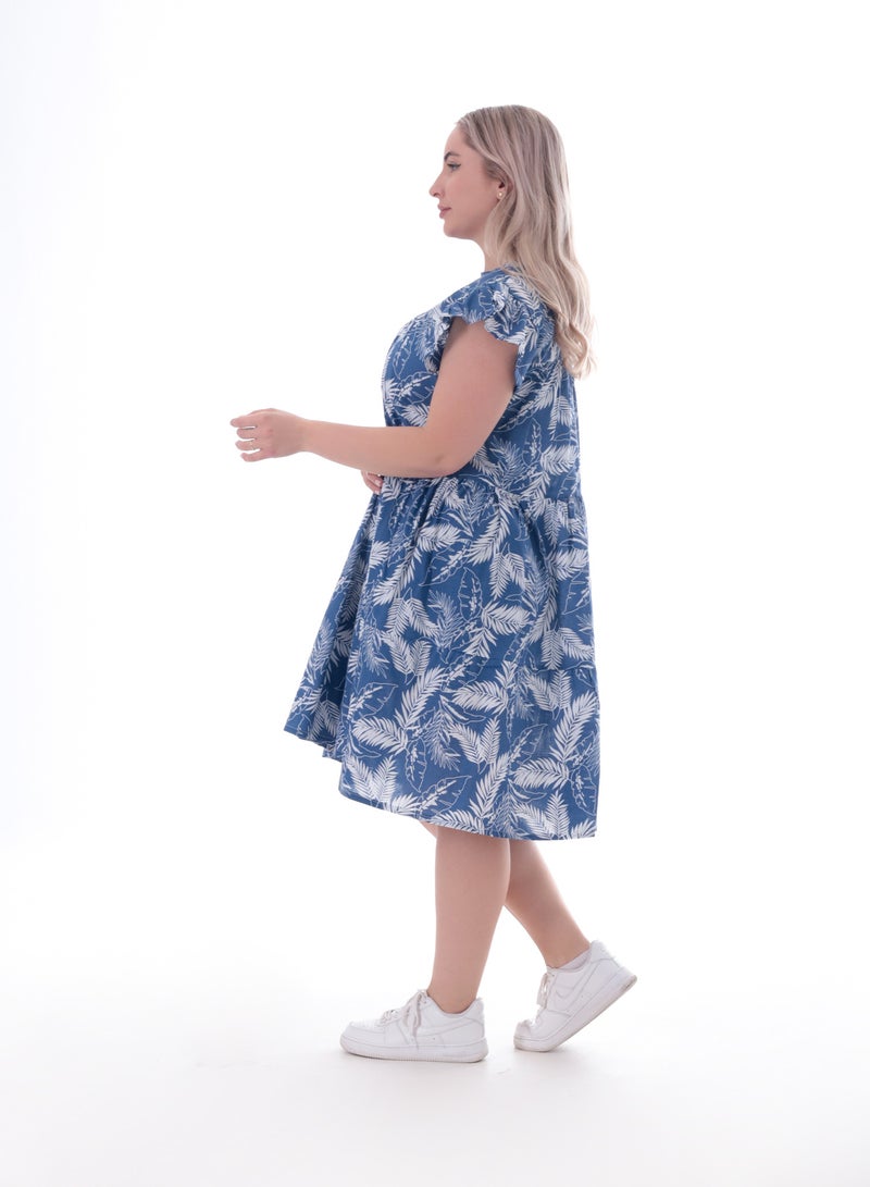 بيبو فستان حريمي مشجر قصير اكمام قصيرة - Image 2