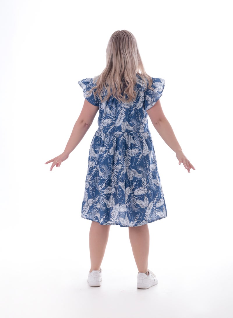 بيبو فستان حريمي مشجر قصير اكمام قصيرة - Image 3