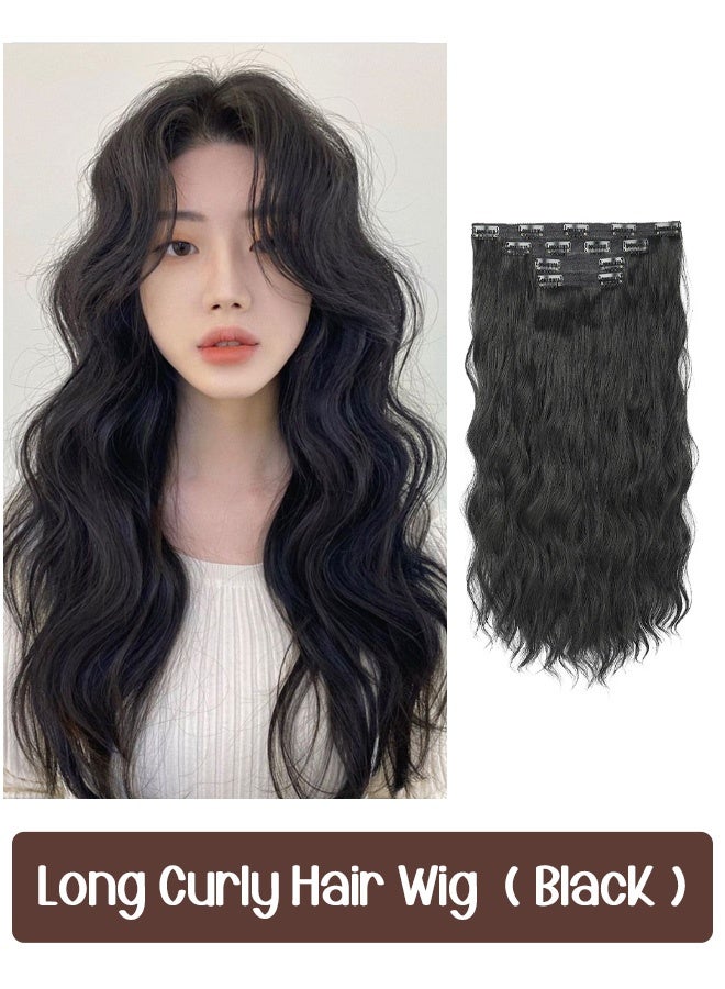 Generic 【Freely Matchable】Long Curly Wig Four-piece Set  - Image 1