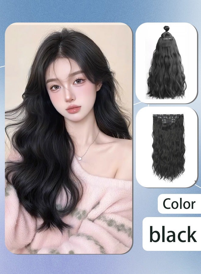 【Freely Matchable】Long Curly Wig Four-piece Set - Image 1