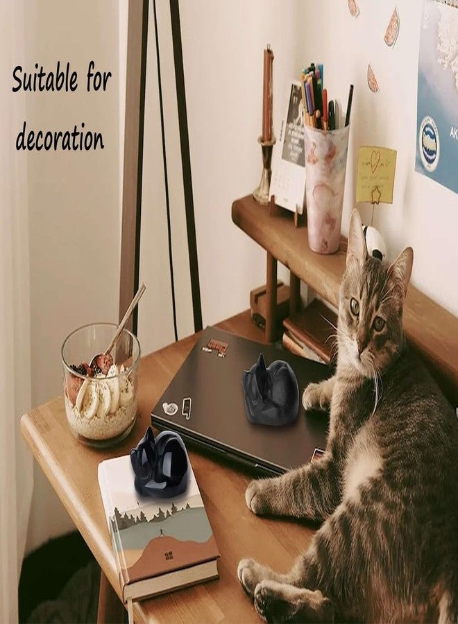 LAIDANLA Black Obsidian Sleeping Cat Statue Healing Crystals Hand Carved Cute Kitten Figurine Sculpture 1.6" Glossy Gemstone Decor Polished Stone Reiki Office Room Bedroom Desk Home Decoration Gifts - Image 4