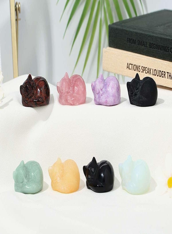 LAIDANLA Black Obsidian Sleeping Cat Statue Healing Crystals Hand Carved Cute Kitten Figurine Sculpture 1.6" Glossy Gemstone Decor Polished Stone Reiki Office Room Bedroom Desk Home Decoration Gifts - Image 5