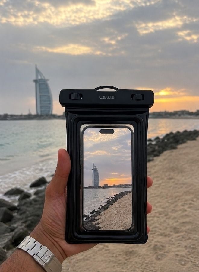 Usams Waterproof Mobile Phone Pouch with Touchscreen for Swimming, Diving & Underwater Photography , With Lanyard, IPX8 Waterproof - Image 3