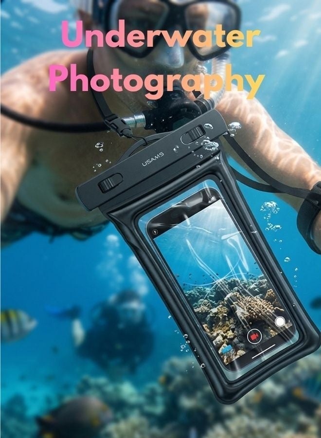 Usams Waterproof Mobile Phone Pouch with Touchscreen for Swimming, Diving & Underwater Photography , With Lanyard, IPX8 Waterproof - Image 5