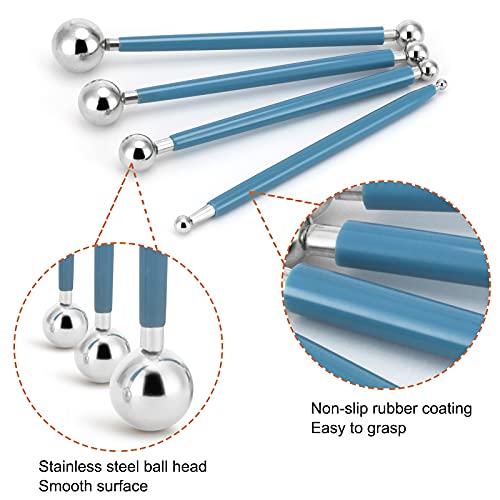 Ailaxq Cake Decorating Metal ball Fondant Pan Flower Clay Sugar Craft Ball Model DIY Tool (Blue) - Image 2