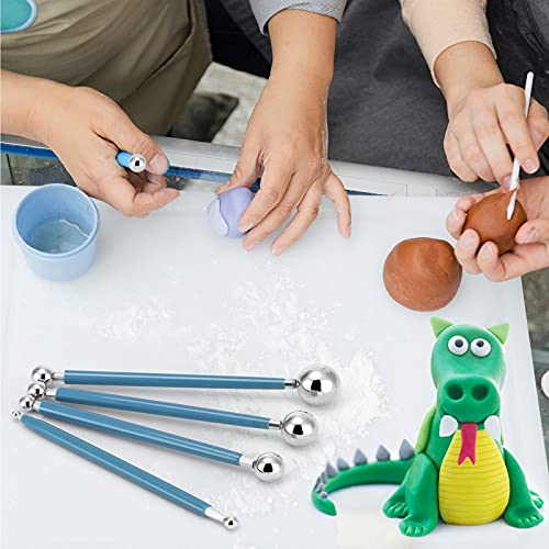 Ailaxq Cake Decorating Metal ball Fondant Pan Flower Clay Sugar Craft Ball Model DIY Tool (Blue) - Image 4