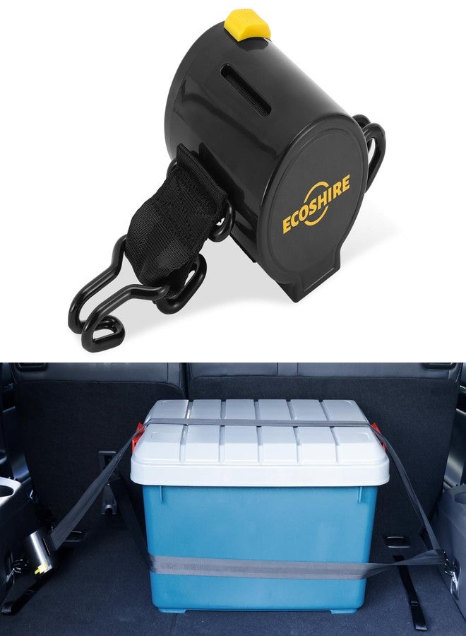 ECOSHIRE Cargo Straps for Car Trunk - Self-Retracting Tie-Down Straps - 2-Point Ratchet Tie-Down Straps with Hooks - Heavy-Duty Car Straps for Cargo Organization and Storage - for SUVs, Hatchbacks - Image 1