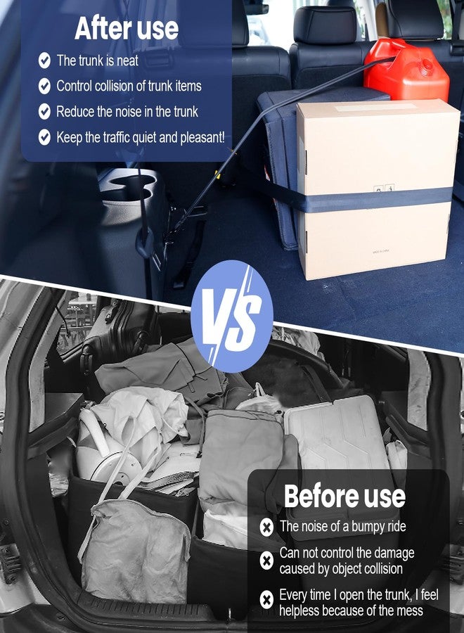 ECOSHIRE Cargo Straps for Car Trunk - Self-Retracting Tie-Down Straps - 2-Point Ratchet Tie-Down Straps with Hooks - Heavy-Duty Car Straps for Cargo Organization and Storage - for SUVs, Hatchbacks - Image 5