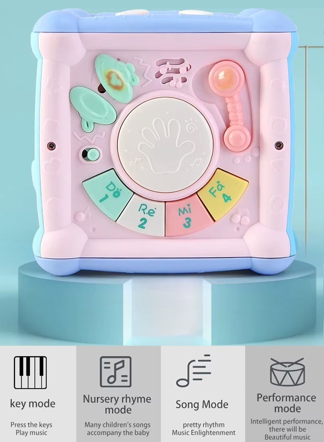 Musical Educational Learning Toy Music Hand Drum  Children's  Early Development Toys Hexahedron Intelligent Toy   Multi-Function Activity Cube Toy for Baby  With Light and Music Early Educational Activity Toy for Toddlers 14 in 1 Activity Toys for Babies Learning - Image 5