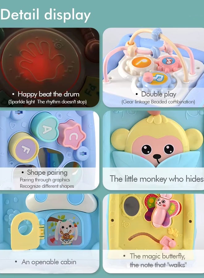 Musical Educational Learning Toy Music Hand Drum  Children's  Early Development Toys Hexahedron Intelligent Toy   Multi-Function Activity Cube Toy for Baby  With Light and Music Early Educational Activity Toy for Toddlers 14 in 1 Activity Toys for Babies Learning - Image 3