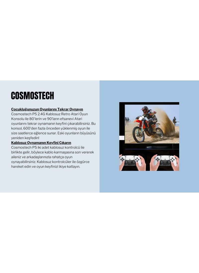 P5 2.4g Wireless Controller , 3D 4K HD Classic Retro Atari Video Game Console