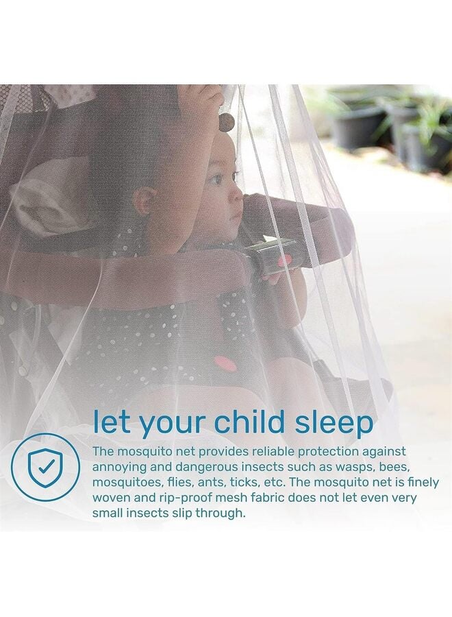 Mosquito Net For Stroller, Crib Mesh, Travel Mosquito Net Bassinets Cradles Playards and Portable Mini Crib(White) - Image 5