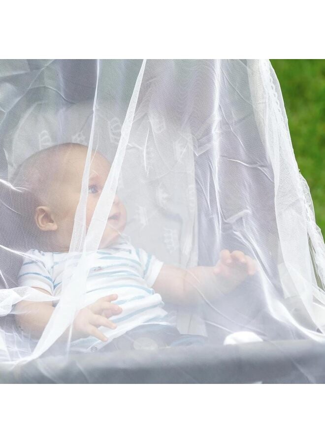 Mosquito Net For Stroller, Crib Mesh, Travel Mosquito Net Bassinets Cradles Playards and Portable Mini Crib(White) - Image 4