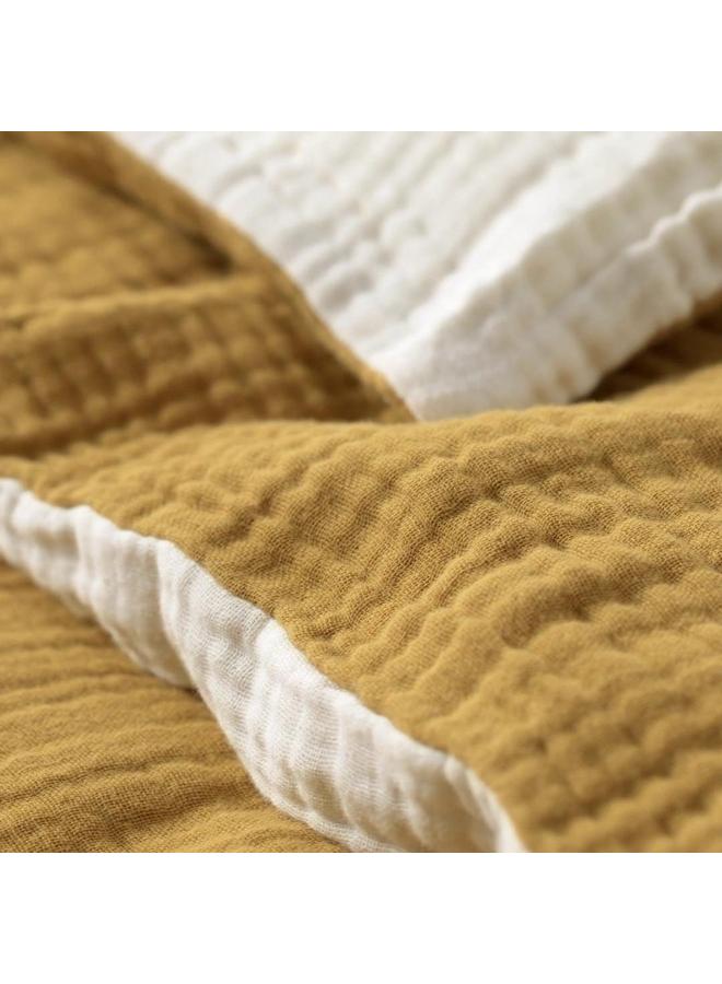 erorex 3-piece bedlinen set for cot, dark yellow/beige, 60x120 cm - Image 2