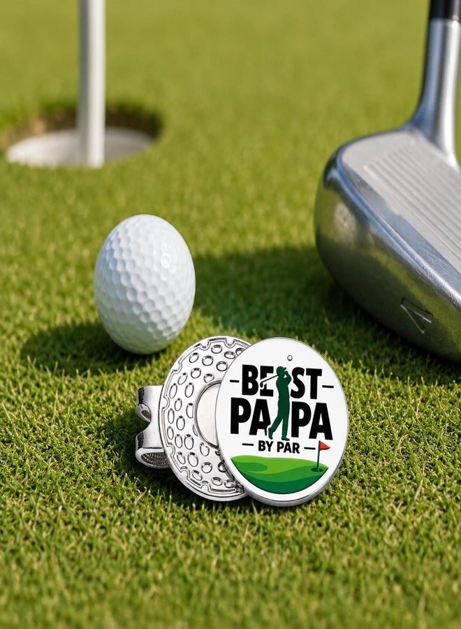 raddimelo Golf Dad Gifts for Fathers Day - Magnetic Golf Ball Marker Hat Clip, Best Dad by Par First Father's Day Papa Gift from Daughter Son Wife, Funny Golfs Birthday Gifts for Papa Husband Men Accessories - Image 2
