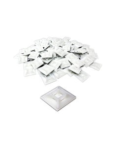 Generic Premium Zip Tie Adhesive-Backed Mounts Professional Grade White Cable Tie Bases (100, 19x19 mm)  - Image 1