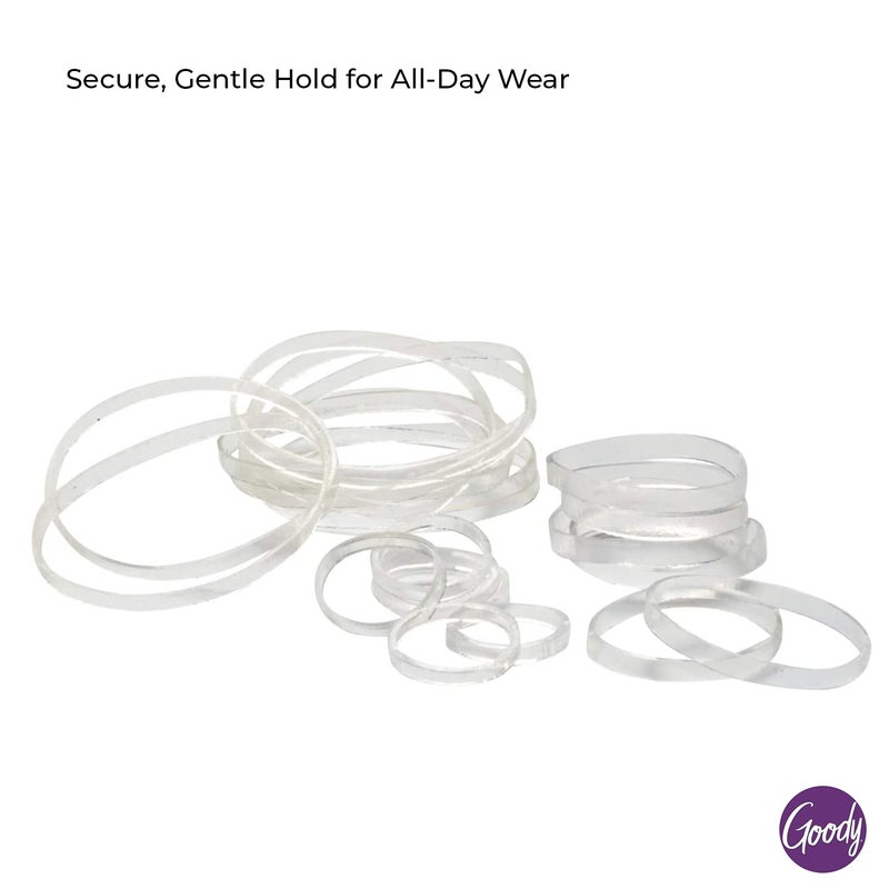 Goody Ouchless Polyband Hair Ties - 250 Ct, Clear, Latex Hair Bands for Women's Hair, Easy Glide, Ultra-Strong Hold Hair Accessories for Women & Men, Secure Hold Ridge Design, All Hair Types - Image 3