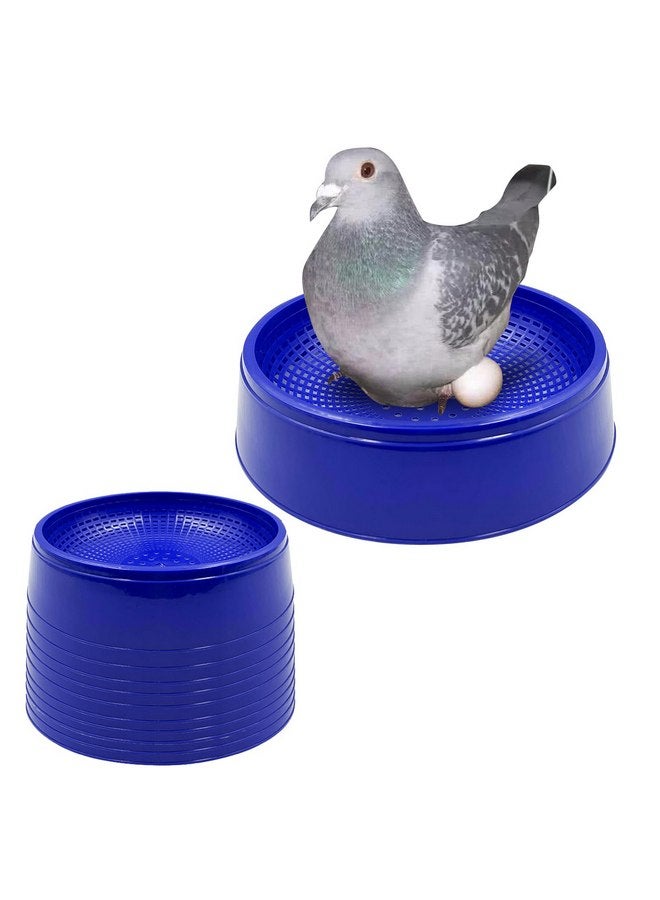 إيكجيي 10 قطع من وعاء عش الحمام من Ecjiuyi، وعاء عش بلاستيكي لتربية الحمام وتفقيس البيض للسمان والحمام والطيور الصغيرة، لوازم أقفاص الحيوانات الأليفة - Image 1