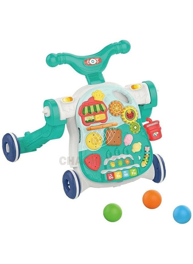 DOOKOO in 1 Baby Walker , Baby Push Walkers, Assemble as Scooter/Motorbike/Activity Center/Detachable Panel, Walking Toys Learning Walker for Infants Toddler (Green) - Image 2