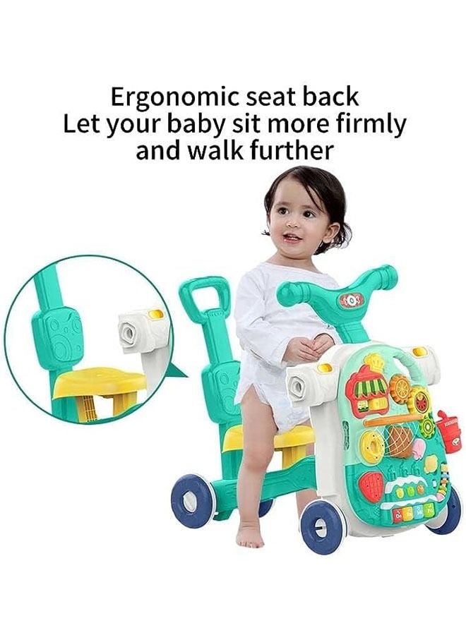 DOOKOO in 1 Baby Walker , Baby Push Walkers, Assemble as Scooter/Motorbike/Activity Center/Detachable Panel, Walking Toys Learning Walker for Infants Toddler (Green) - Image 3