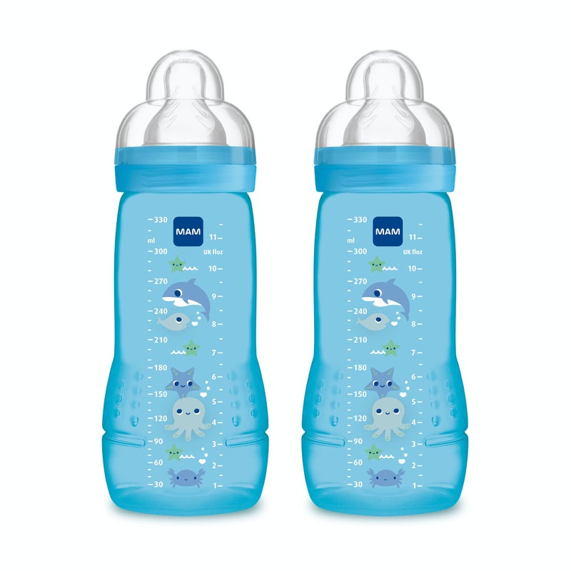 Mam 2 2nd Age 330ml Bottles 6 Months and + - Model: Boy - Image 1