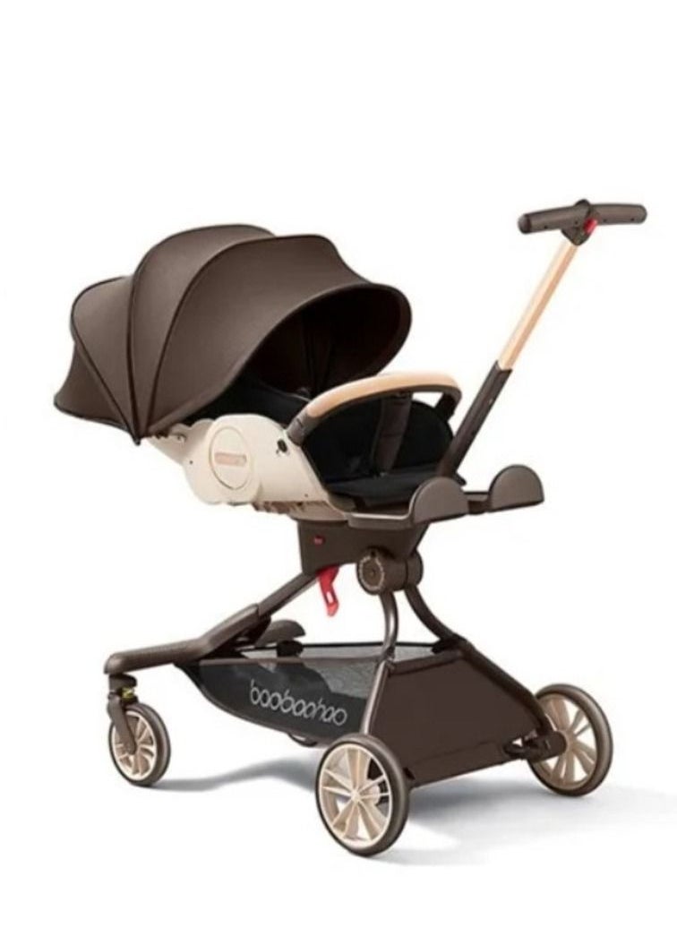 baobaohao Foldable Stroller Carriage - Brown V9  - Image 2