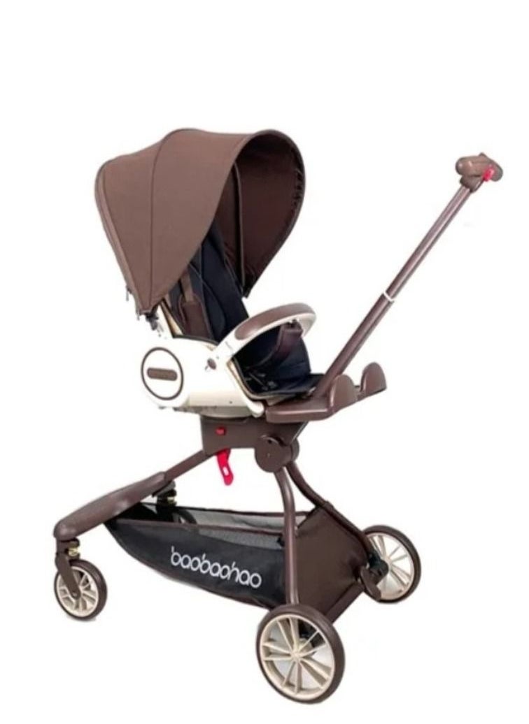 baobaohao Foldable Stroller Carriage - Brown V9  - Image 1