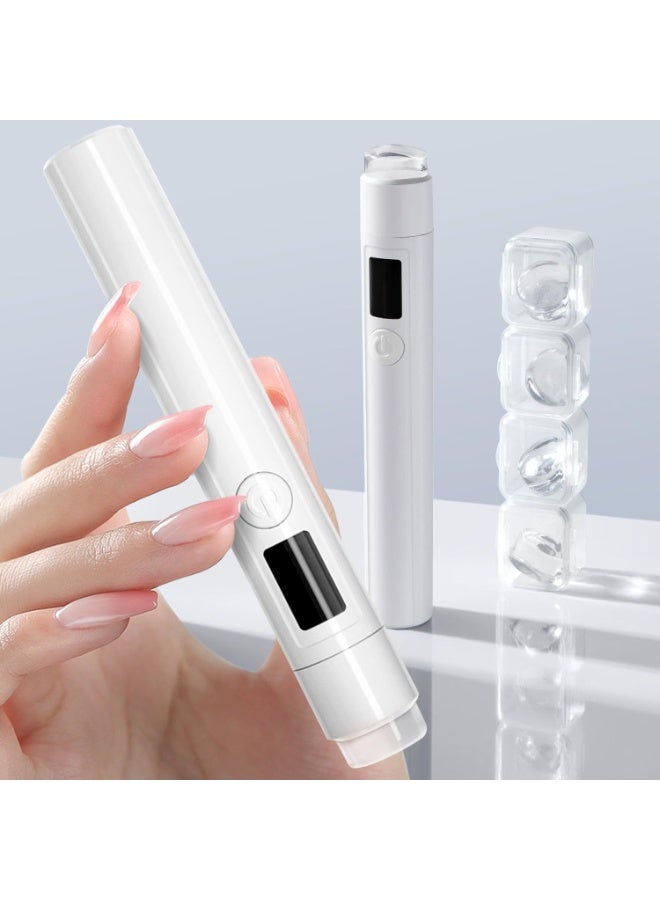 White Mini Uv Light for Nails,Portable Small Handheld Uv Light for Gel Nails,Cordless Rechargeable Flash Cure Lamp,Squish Pen Gel Lamp with 4 Soft - Image 1