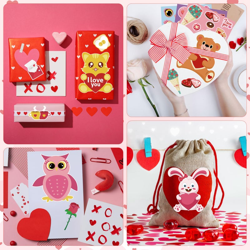 Ohome Valentines Stickers - Valentines Day Gifts For Kids School Classroom - Diy Valentines Crafts | Valentines Accessories Treats Party Favors For Toddler | Valentines Day Decorations(24 Sheets) - Image 5
