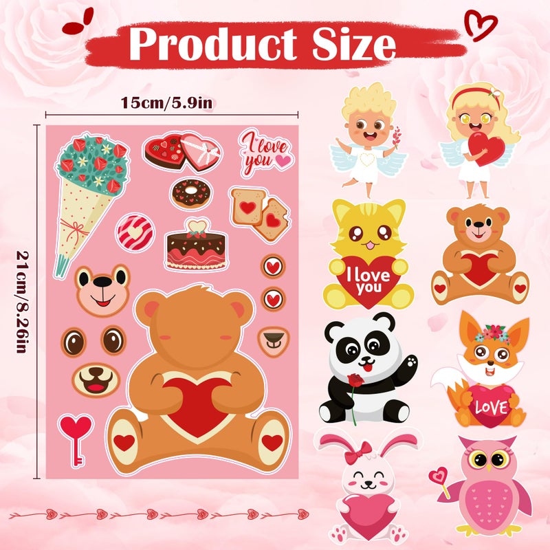 Ohome Valentines Stickers - Valentines Day Gifts For Kids School Classroom - Diy Valentines Crafts | Valentines Accessories Treats Party Favors For Toddler | Valentines Day Decorations(24 Sheets) - Image 2