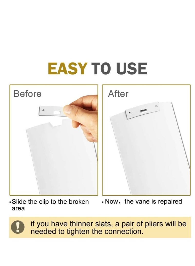 كابتن تيك Metal Vertical Blind Repair Tabs, 12Pcs Vertical Blind Repair Vane Savers, Vertical Blind Repair Clips for Vertical Blinds Replacement Slats, White - Image 4