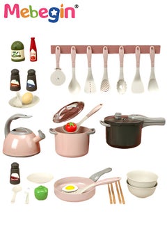 MEBEGIN 32PCS Kitchen Pretend Play Toy, Cooking Playset with Rich Accessaries, Play Food Set, Fun Pretend Role Play Toy, Creative Play House Toys, Pre School Learning Educational Toys, Ideal Gift for Kids Aged 3+  - Image 2