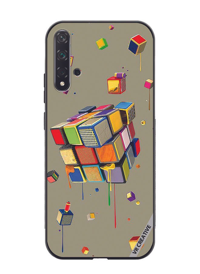 VR CREATIVE Protective Case Cover For Huawei Nova 5T Cubes Design Multicolour - Image 1
