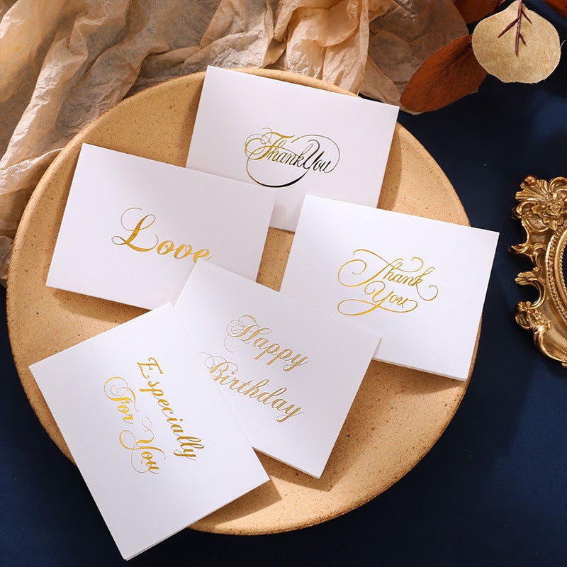 Greeting Card Simple Bronzing Thank You Card Business Holiday Gift Card Creative Gift Decoration Christmas Envelope - Image 2