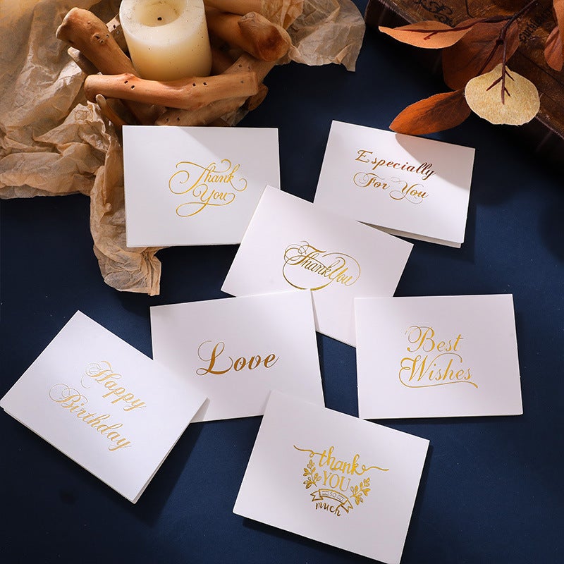 Greeting Card Simple Bronzing Thank You Card Business Holiday Gift Card Creative Gift Decoration Christmas Envelope - Image 5