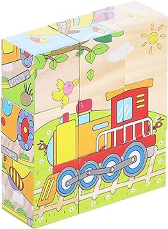 iLearn Cube Puzzle - The Cute Transportations - 6 Puzzles in 1