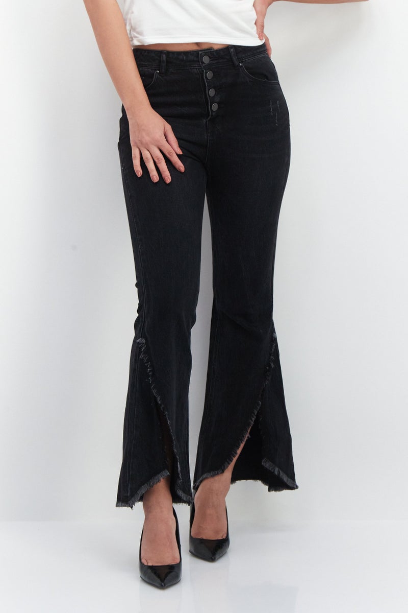 VERO MODA Women Fashion Fit Washed Stretchable Denim Jean, Black - Image 1