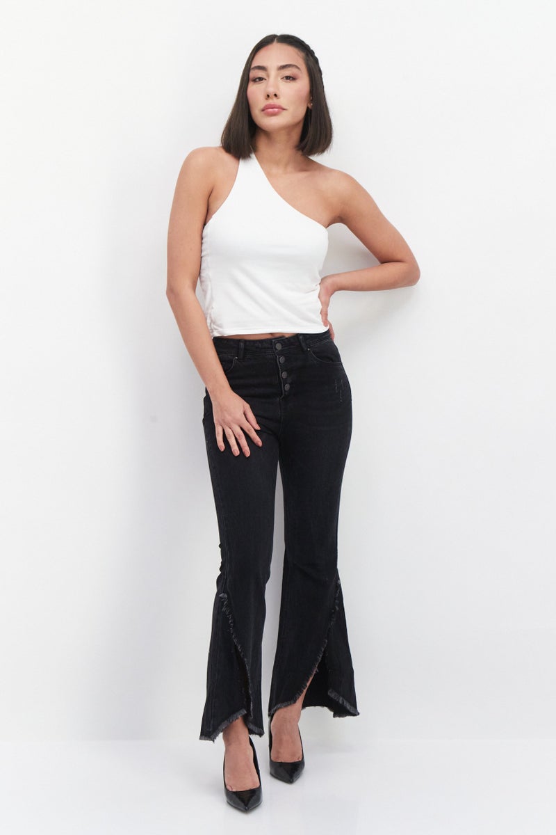 VERO MODA Women Fashion Fit Washed Stretchable Denim Jean, Black - Image 2