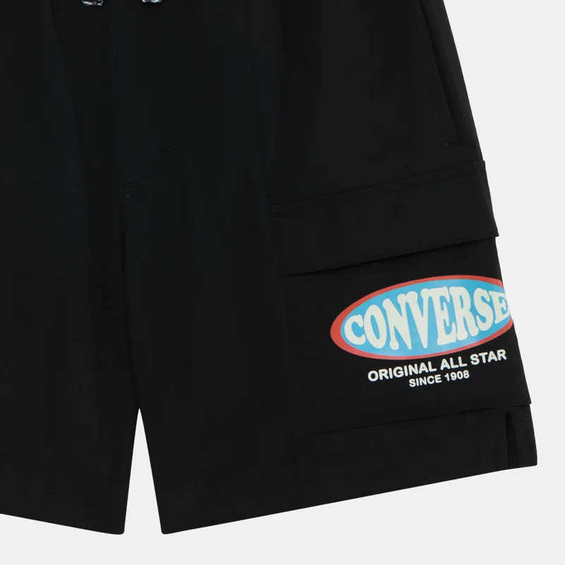 Converse Black Kids' Ripstop Cargo Shorts  | Best Price UAE