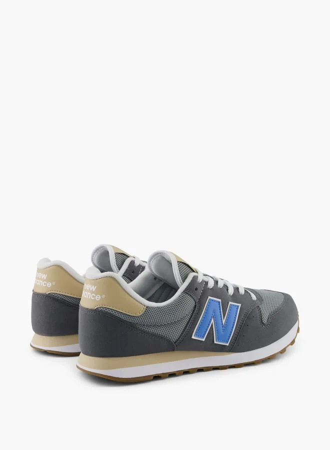 نيو بالانس Men's Panelled Sneakers with Lace-Up Closure - 500