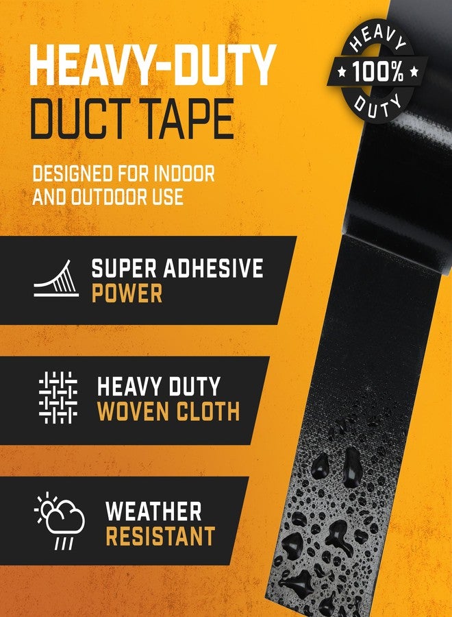 Lockport Duct Tape Heavy Duty Waterproof,20 Yards x 2 Inch,Strong Adhesive Roll for Indoor & Outdoor Repair,No Residue,Tear by Hand - Duct Tape Bulk Value (Black, 6-Pack) - Image 2