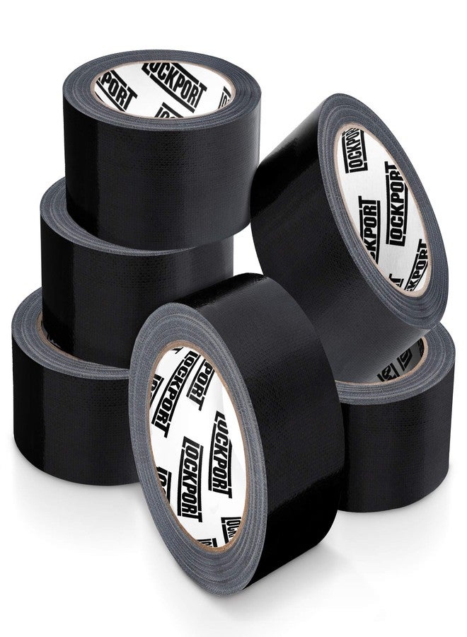 Lockport Duct Tape Heavy Duty Waterproof,20 Yards x 2 Inch,Strong Adhesive Roll for Indoor & Outdoor Repair,No Residue,Tear by Hand - Duct Tape Bulk Value (Black, 6-Pack) - Image 1