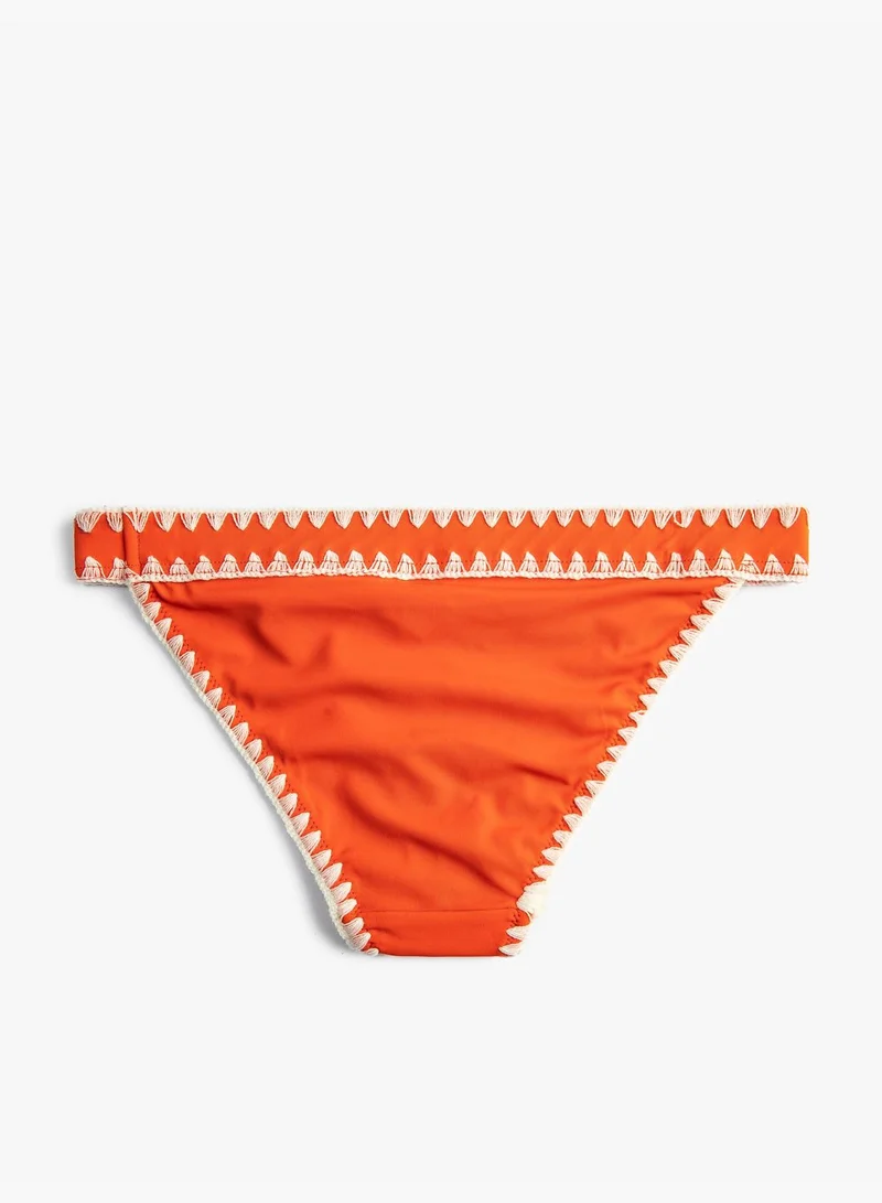 KOTON Embroidered Bikini Bottom