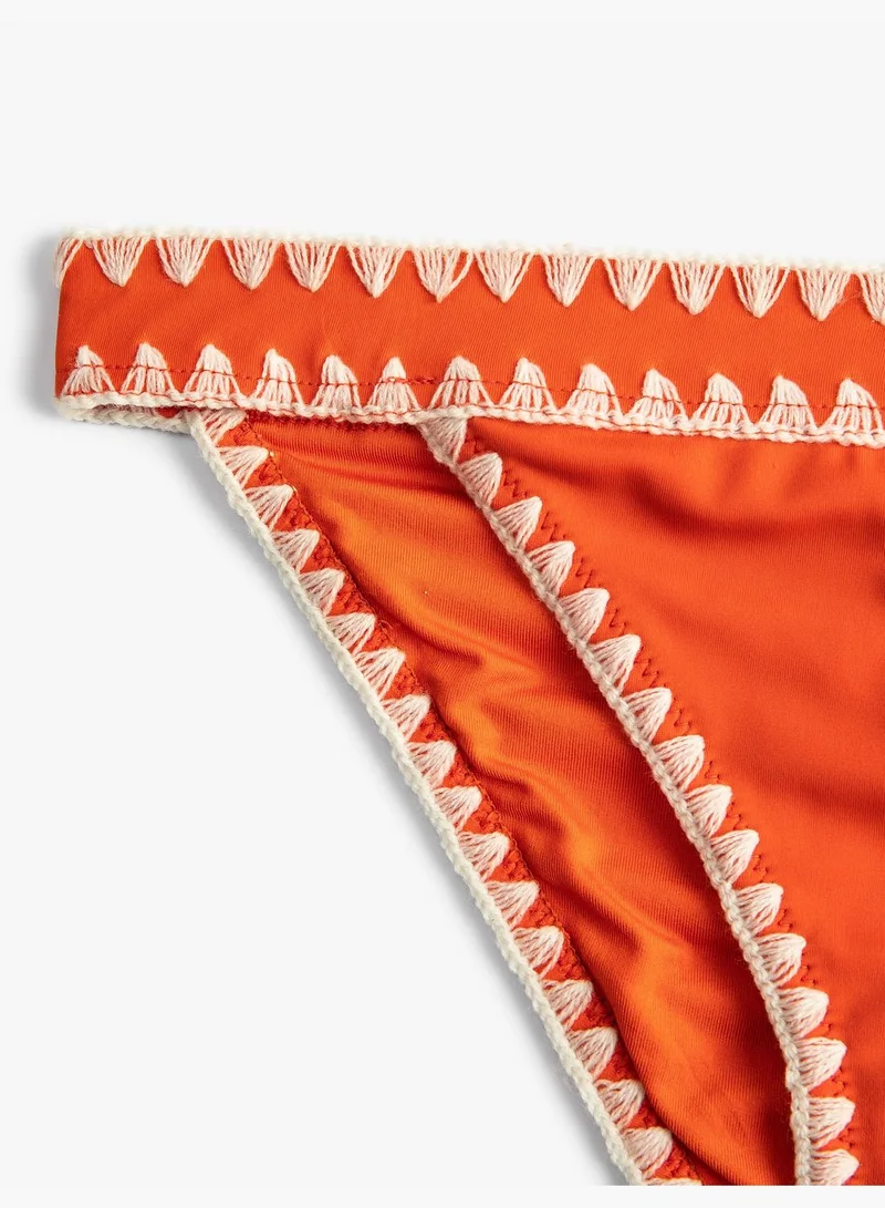 KOTON Embroidered Bikini Bottom